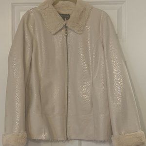 Pamela McCoy Reversible Faux Fur & Faux Snake Skin Jacket